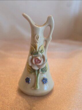 Vintage Porcelain Miniature Rose Bud Vase cottagecore fairycore